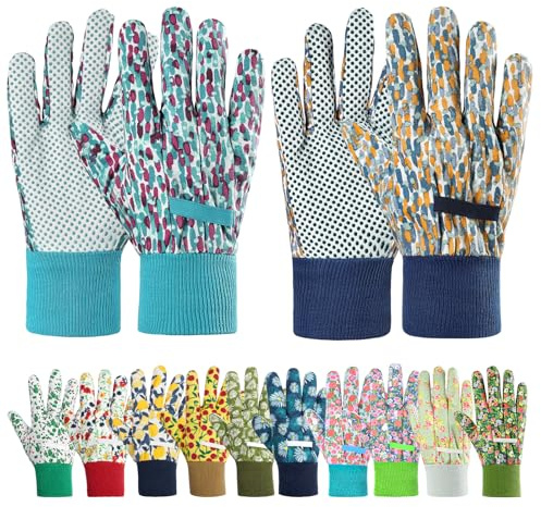 Ainiv Floral Gardening Gloves for Women/Ladies, 2 Pairs Non-Slip Garden Work Gloves, Breathable Yard Work Glove Light Working Gloves for Farm, Yard, Pruning, Outdoor Multi-Purpose(Universal Size)