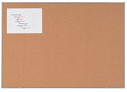 BoardsPlus Economy Tableau en liège,105 x 75 cm, cadre en Tech Alloy gris