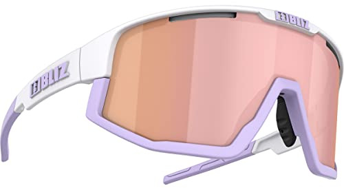 Bliz Fusion Pastel Collection Sportbrille, Lila, Wraparound, weiß, Outdoor-Lifestyle, Modern, Kunststoffrahmen, Vollrand, Polycarbonat und Kunststoff, Sicherheitsbrille für Outdoor-Aktivitäten