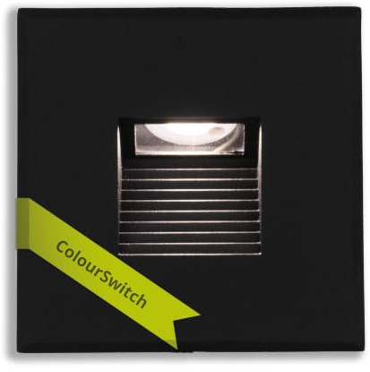 INNOVATE LED Einbaustrahler 230V IP44 Eckig-Eckig ColourSwitch Schwarz | Treppenbeleuchtung Wandleuchte Innen & LED Strahler Außen I Indirekte Beleuchtung Unterputzdose Garten Terrasse Treppe