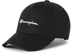 Champion Gorra de béisbol Unisex para niños y niños, Negro, Talla Unica