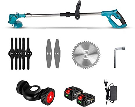 Rasenmäher, Elektrischer Rasenmäher, handgeführter, kabelloser Gartengrasschneider. 100–135 cm Länge verstellbar(Option 2)