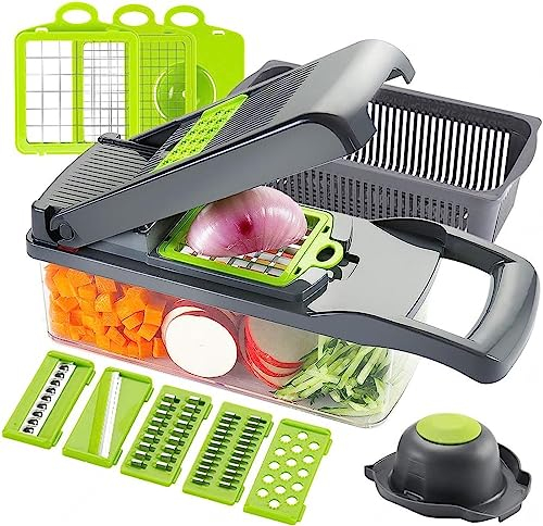 EvAnem Professional Vegetable Chopper, All in One Multifunction Vegetable Mandolin Slicer, Egg Separator, Slicing Fruit, Vegetables, Carrot, Potato Tomato