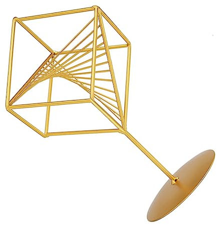 Garneck Eisenkunst Ornament Geometrische Deko Würfel Metalldekor Für Büro Und Zuhause in Gold
