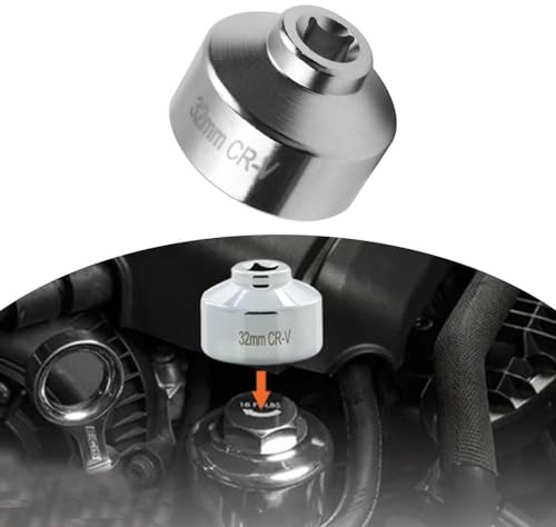 QODOLSI 1 clé à grille d'huile à tête unique pour automobile, filetage hexagonal interne de 3,2 cm, douille de filtre en acier fin, clé à économie de main-d'œuvre, accessoire de démontage portable