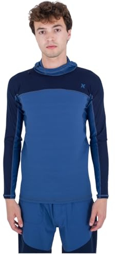 Hurley Herren Coast Surf-Oberteil mit Kapuze Rash-Guard-Shirt, U-Boot, L/XL