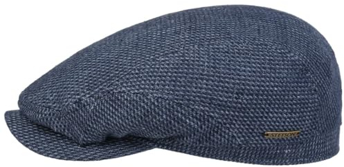 Stetson Brinkley Driver Flatcap Schiebermütze Leinen-Baumwollmix UV-Schutz Herren Made in EU Frühjahr Sommer blau-meliert 58 cm