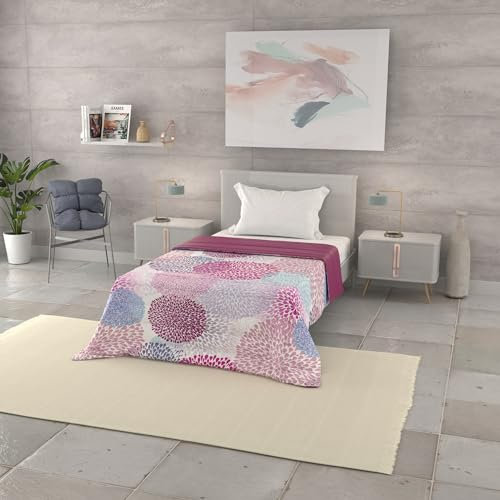 Italian Bed Linen Trapuntino Estivo Linea BASIC Made in Italy Copriletto Stampato in Morbida Microfibra - Trapunta Primavera Estate Mezza Stagione - Soffioni, Singolo 160x240cm