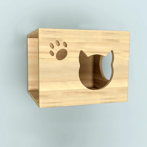 An der Wand Montiertes Katzen Kletterwand Set, DIY-Katze Wandelement und Sitzstangen, zum Schlafen, Spielen und Klettern der Katze(S2)