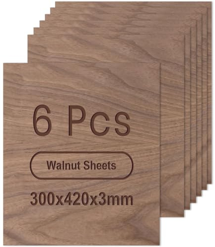 ROWOOD Sperrholzplatte 3mm a3 420x300mm 6Stück Walnuss holzplatte Zuschnitt Nach Maß Unbehandeltes Bastelhölzer Holz für Modellbau Laserschnit Laser Gravur Holz Brennen Malerei CNC