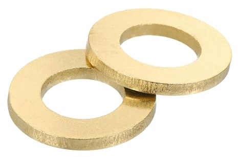 sourcing map Rondella piatta M16, 10 rondelle piatte in ottone, diametro esterno 30 mm, spessore 3 mm, anello di tenuta in metallo per viti, bulloni, dadi