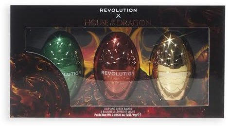 Revolution Beauty, House of Dragon x Revolution Dragon Egg Lip & Cheek Balm Set, Holiday Makeup Set, Buildable Tints & Colors, Vegan & Cruelty-Free