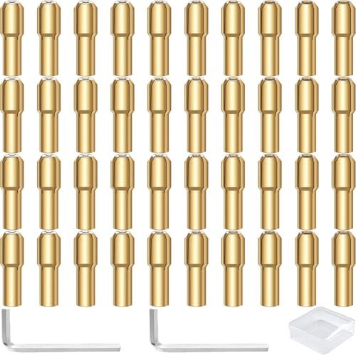 EATBALE Juego de portabrocas de latón, portabrocas de precisión de 0.5-3.2mm, rectificadora eléctrica de Cambio rápido, Accesorios de Tuerca para Herramientas rotativas Dremel, con Caja y Llave en L