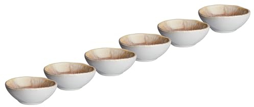 BUTLERS 6er-Set Dipschalen Steinzeug - ARTISAN - spülmaschinenfest | Farbe Orange - 95 ml - Snackschalen für Saucen & Dips - Tapas-Schälchen für Oliven & Antipasti