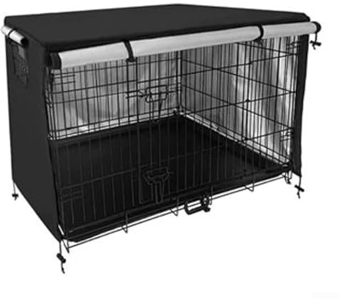 Hundekäfig-Abdeckung für große Hundekäfige, 210D Outdoor-Oxford-Tuch, Haustierkäfigabdeckung, für Drahtkäfige, multifunktionale Schutzhülle (schwarz, 124,5 x 79 cm)