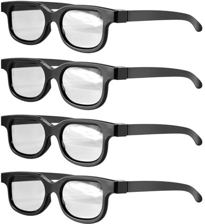 Giuneuow Occhiali 3D Passivi Polarizzati da 4 Pezzi per Schermo Cinema IMIX