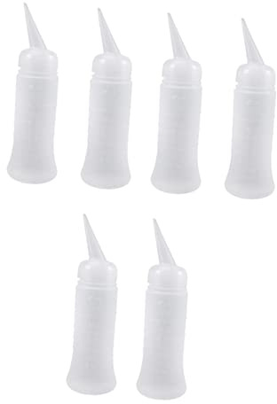 MUSISALY 6stücke Leere Flaschen Mit Schnabel Mund Nachfüllbar Squeeze Flaschen Düse Kappen Für Haarfärbemittel Shampoo Und Mehr