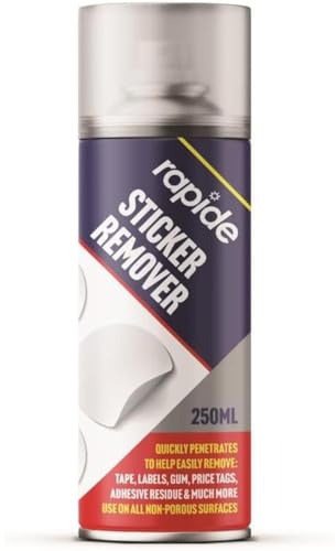 ARUUJ - Sticker Remover Spray 250ML - Cleans Residue Adhesive Surface Marks - Remove Sticky Labels, Chewing Gum - Effective Label Cleaner Sprays - Tar Cleaner Adhesive Spray - Long Lasting, 250ML (1)