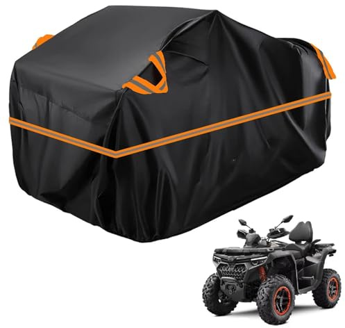 210D Allwetter Quad Garage kompatibel mit CFmoto CFORCE 1000 Touring 2024-2026,Quad abdeckplane,Regen,Winddicht,Schnee staubdicht,abdeckplane Aufbewahrungstasche (Black orange)