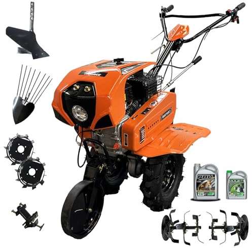 ZEUS FORCE Motocoltivatore a benzina professionale 212 CC - 7 CV con kit completo e faro