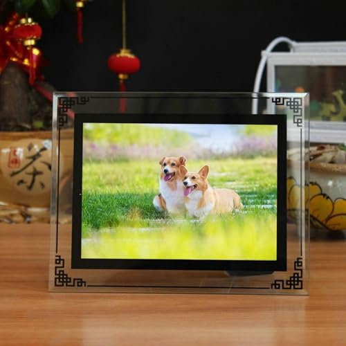 Mesnt Cadre Photo 21x30cm, Cadre en Verre, Mural, Décoration de Salon, À poser | Noir