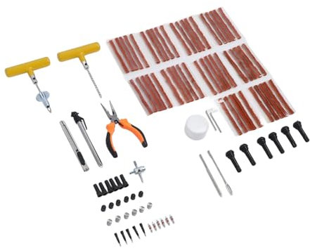 SIXRUN Hochleistungs -Reifen -Plug -Kit für Schnelle Einfache Reparaturen, Universelle Reifenreparaturassistent mit Aufbewahrungsbox, Passt Cars Motorcycles Trucks ATVS Traktoren RVS
