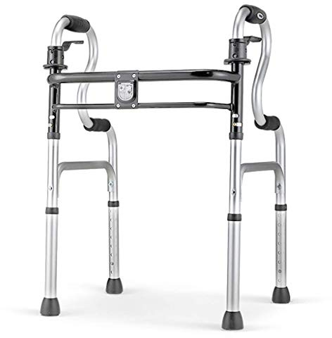 Klapprollator, Gehgestelle für ältere Menschen, Klappbares Gesundheits-Gehgestell, Leichtes Aluminium-Gehgestell für Senioren, Erwachsene, Kinder, Größe bis zu 180 kg, Grau