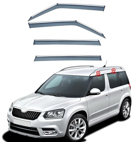 WSGCBDHUY Windabweiser Autofenster für Skoda Yeti MK1-5L 2009 2010 2011 2012 2013 2014 2015 2016 2017, Heckscheibe Winddeflektoren Windabweiser Regenabweiser Autozubehör