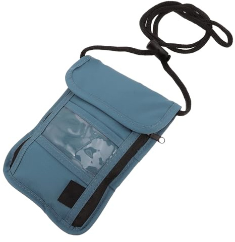 Sewroro Passhülle Schmal mit Transparentem Fach Diebstahlsichere Reise Halstasche für Reisedokumente Karten Smartphone Unisex Reiseorganizer für Flughafen Familie