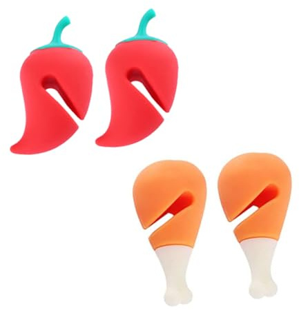 HEALEEP 4pcs Spill Pot Lid Lifter Silicone Kitchen Gadget for Lid Lifter Multi-Purpose Steam Releaser Overflow Prevent in Cooking Gadget