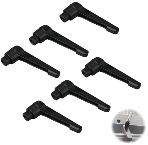 Batheidon Verstellbare Klemmhebel M6,Griff Innengewinde Spannhebel Verstellbarer aus Metall Schwarz,Maschinenhebel zur Positionierung und Fixierung für Schweißgeräte,Drucktechnik,Maschinenbau,6 Stück