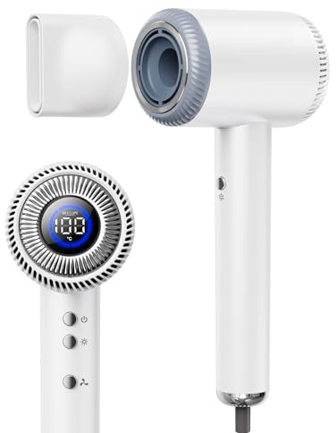 BESTOPE PRO Asciugacapelli Ionico, 110.000 Giri/min Phon Capelli Ionico, Phon Ionico Professionale 5 Velocità & 6 Temperature, Tecnologia a Ioni Negativi, Bianco