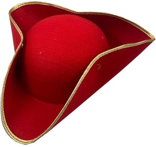 Haowul Pirate Hat for Kids Colonial Tricorn Halloween Adult Revolutionary War Costume Accessory