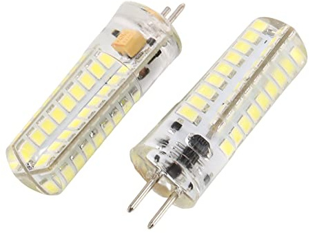 Tuesoa 2x 6.5W GY6.35 LED Bulbs 72 2835 SMD LED 320lm 50W Lamps Equivalent Dimmable Pure White 6000K 360 Degree Beam Angle Silicone Corn Bulb