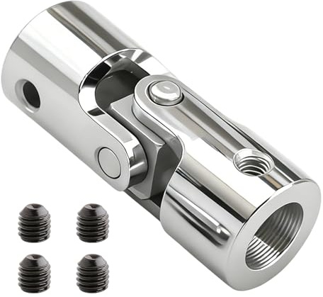 Joint de Cardan Femelle, Genouillère D'entraînement F781E pour Volet Roulant, Rotule D'articulation ø 12 mm M5 Femelle Acier Nickelé Compatible avec Manivelle et Sortie de Caisson