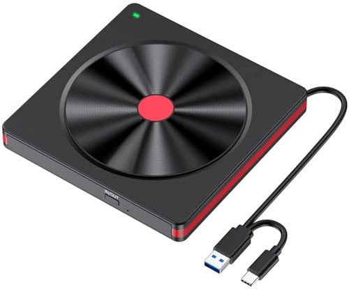 Cd Player,Cd Players For Home External CD/DVD Drive,USB 3.0 CD DVD +/-RW Burner ROM Reader Player for PC Laptop Desktop