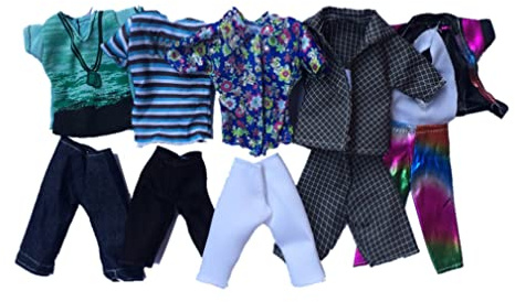 Doll Clothes, Boy Doll Clothes Toy Outfit Summer Sport Shirts Shorts for 32cm Random Style 5Set