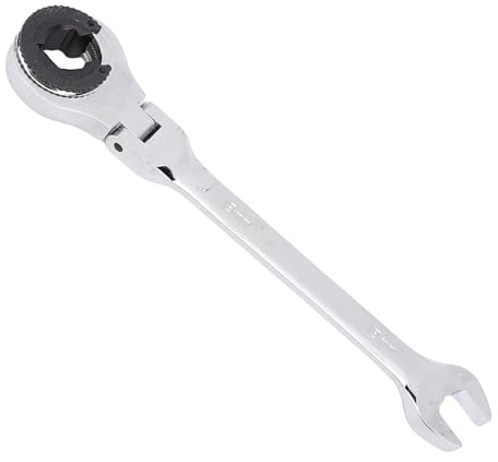 Zerodis Llave de Trinquete de 13 Mm, Llave de Trinquete de Cabeza Flexible de Extremo Abierto para Tuercas de Línea de CA de Freno de, con Mecanismo de 72 Dientes y Rotación de 180