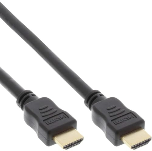 InLine® HDMI Kabel, HDMI-High Speed mit Ethernet, Premium, Stecker/Stecker, schwarz/Gold, 2m