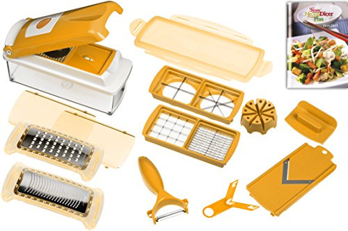 Genius 33976 Nicer Dicer Plus, Multischneider, 14 teiliges Set, orange