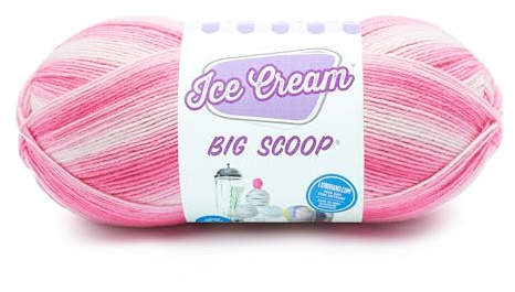 Lion Brand Yarn Ice Cream Big Scoop Yarn, Strawberry
