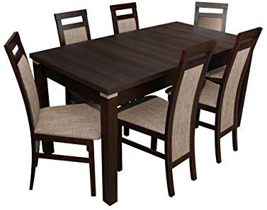 Mirjan24 Esstisch Stuhl Set RB25 Essgruppe, Tischgruppe, Sitzgruppe Esstischgruppe, Esszimmergarnitur (Nuss, Lawa 02)
