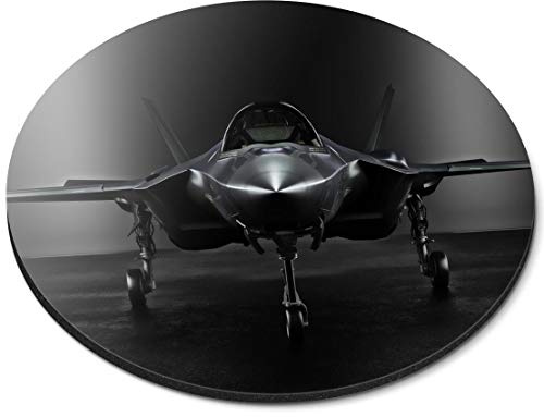 Destination Vinyl ltd F35 Military Fighter Jet Plane Aircraft - Flexible Round 5mm Rubber Mouse Mat Pad Office Home Novelty Printed Desk Accessory - 44990