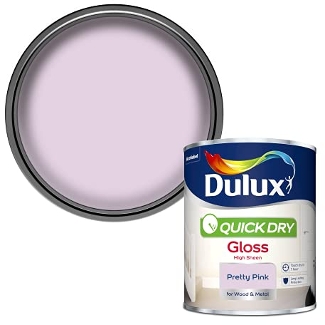 Dulux 5358147 Quick Dry Gloss Paint - Pretty Pink - 750ML
