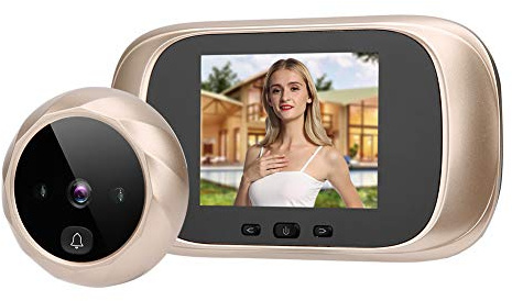 2,8 Pulgadas TFT LCD Pantalla Digital Puerta Mirilla Visor de la Cámara de Visión Nocturna IR, Timbre Ding Dong, Almacenamiento cíclico, Cámara de Seguridad en el Hogar de la Foto(Oro)