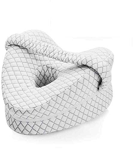 ZZBB Almohada Ortopédica de Pierna con Memoria en Forma de Corazón para Personas Que Duermen de Lado Soporte de Rodilla Almohada de cuña Cojín Esteras Almohadas Ciáticas Soporte Corporal,White