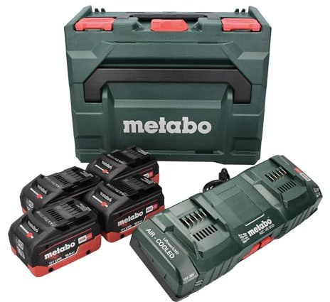 metabo Basis-Set 4 x LiHD 10 Ah ASC 145 Duo + mB – 685143000 – Akkuset für vierfache Power und doppeltes Schnellladen für maximale Leistung – Inklusive 18-V-Akkus und Ladegerät