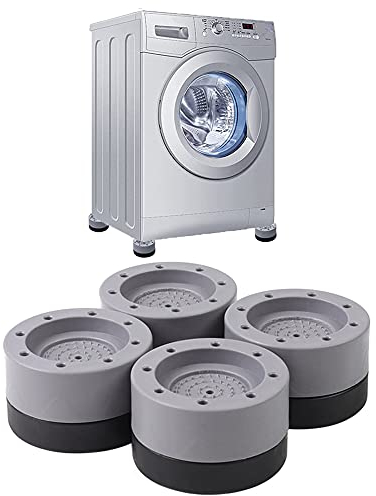 4PCS Washing Machine Rubber Feet Pads - Anti Vibration Mat Washing Machine Feet Cups Shock Absorber Anti Slip Noise Cancelling Washing Machine Feet [Anti-slip Pad] Washer and Dryer Feet Pad - Grey