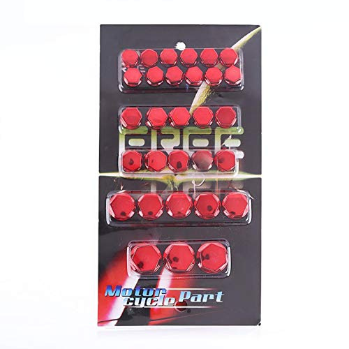 aqxreight - Covers, 30Pcs Motorrad Motorrad Schraube Mutter Cover Dekoration(rot)