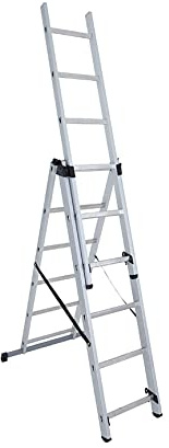 Hailo - Leiter umwandelbar, 3 Ebenen, 3 x 6 Sprossen, 4 m30 aus Aluminium, Hailo HobbyStep